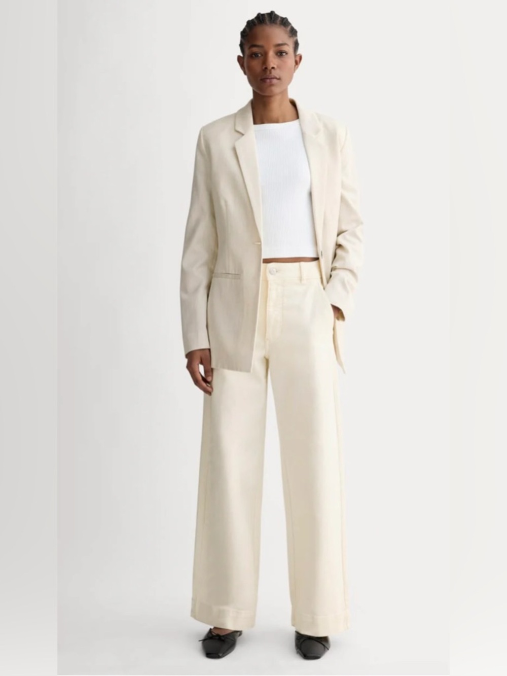 New Everlane THE UTILITY WIDE-LEG PANT in Bone Size 00
